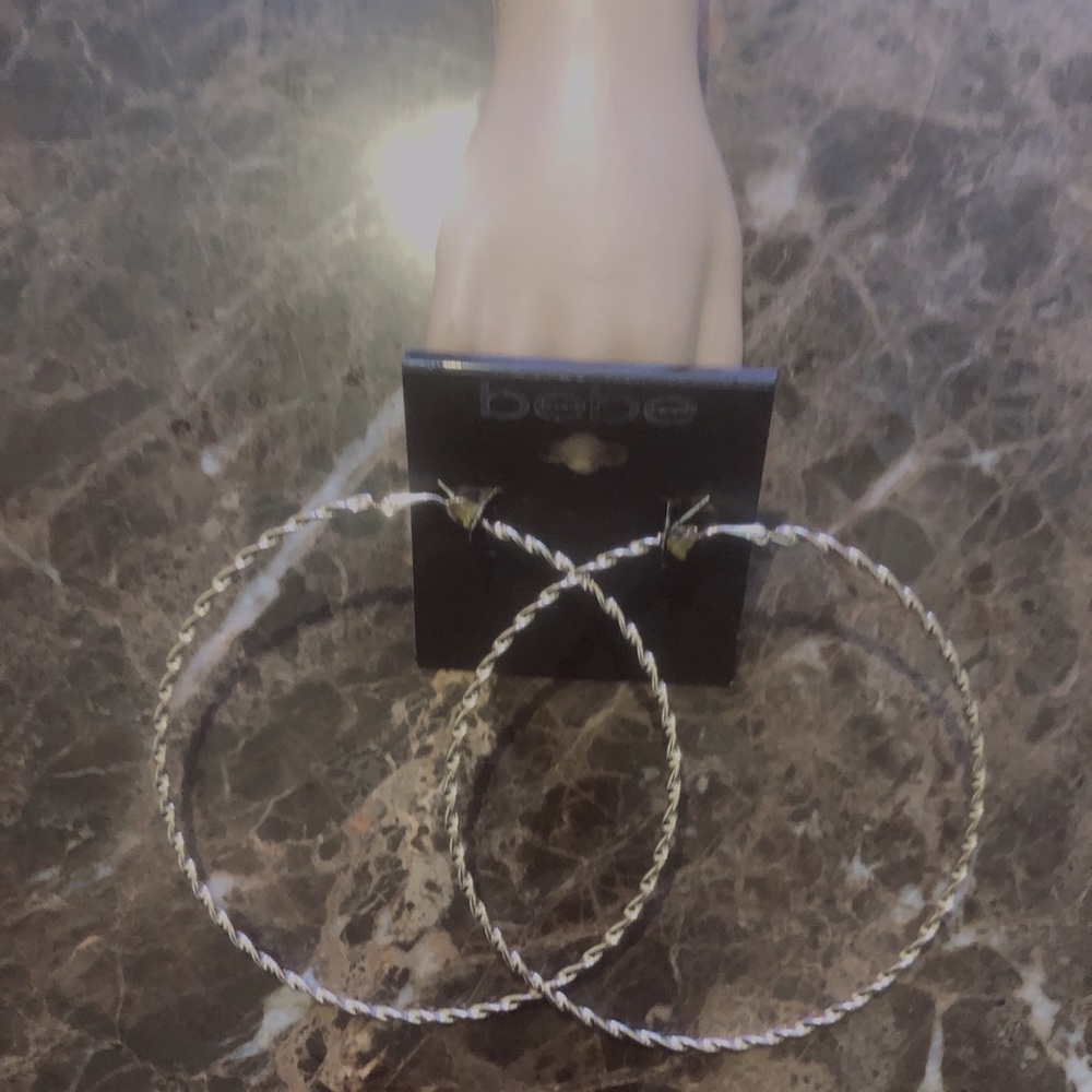 Silver Bebe hoop earrings